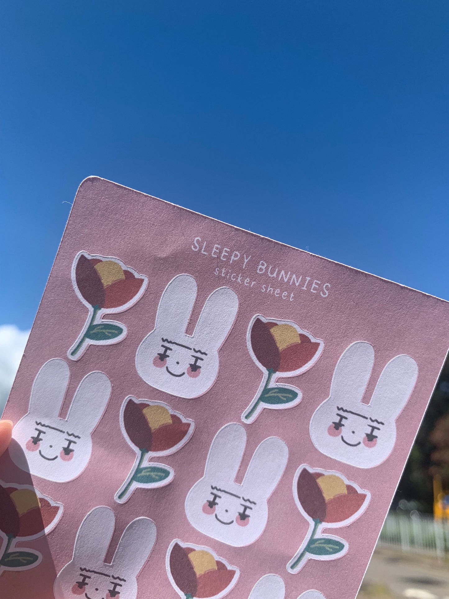 【MATTE | Sticker sheet】- Bunnies & Flower