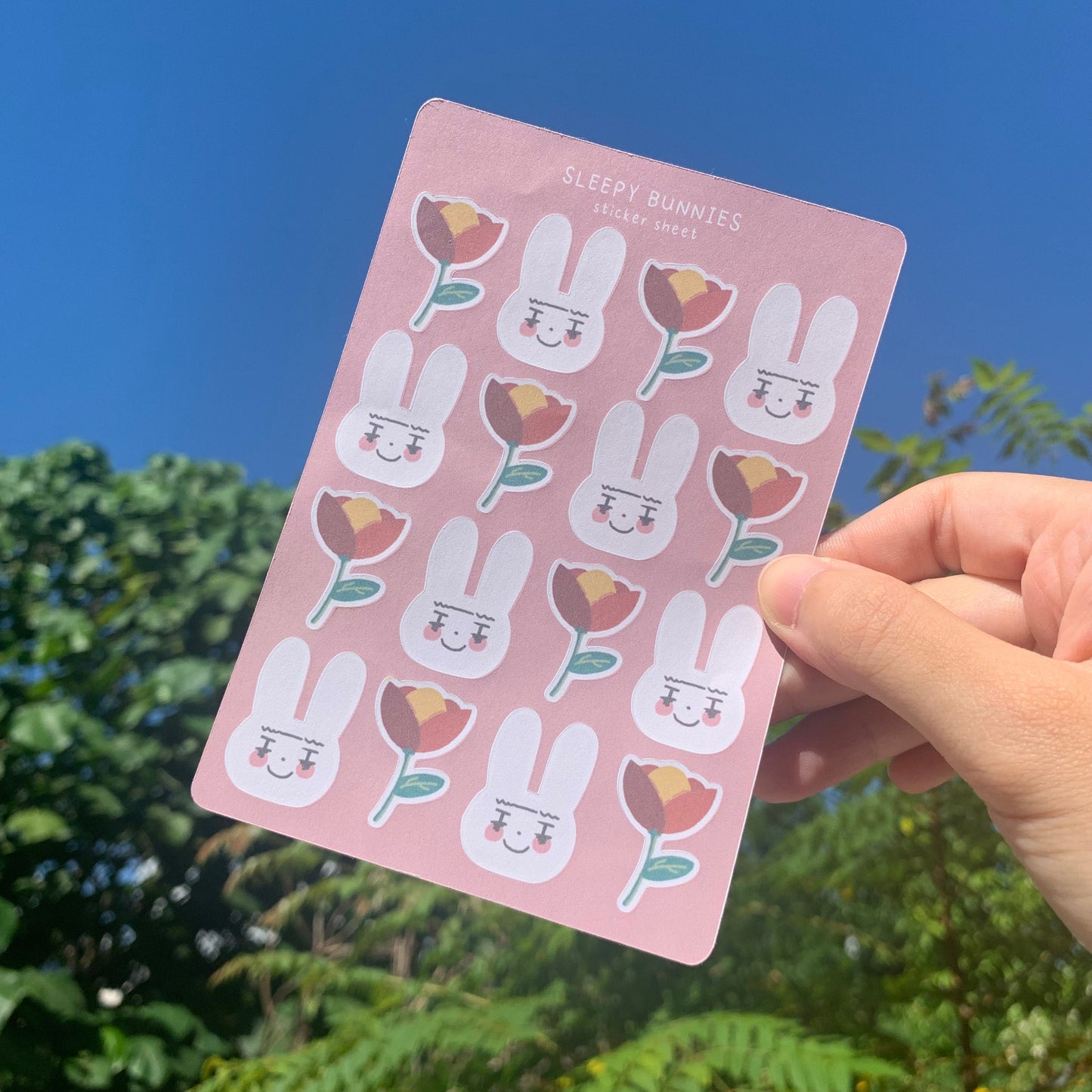 【MATTE | Sticker sheet】- Bunnies & Flower