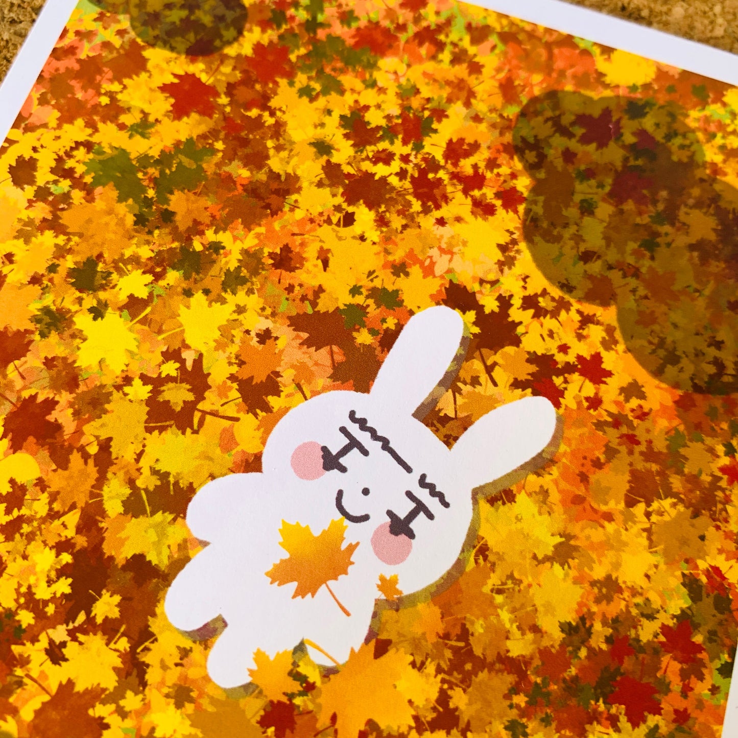 【Art print】Bunnies with maple leaf 崩妮與楓葉