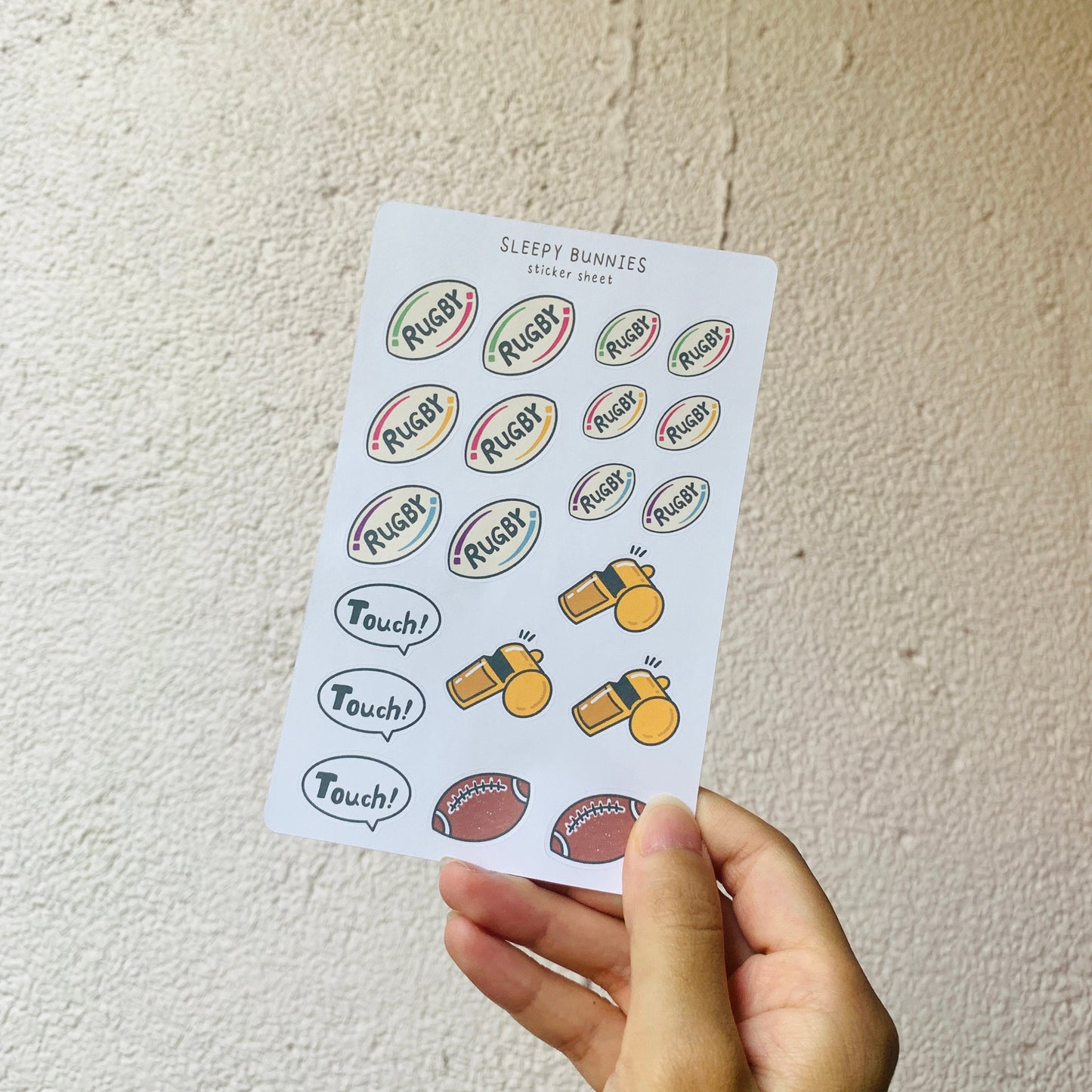 【MATTE | Sticker sheet】 - Rugby Balls