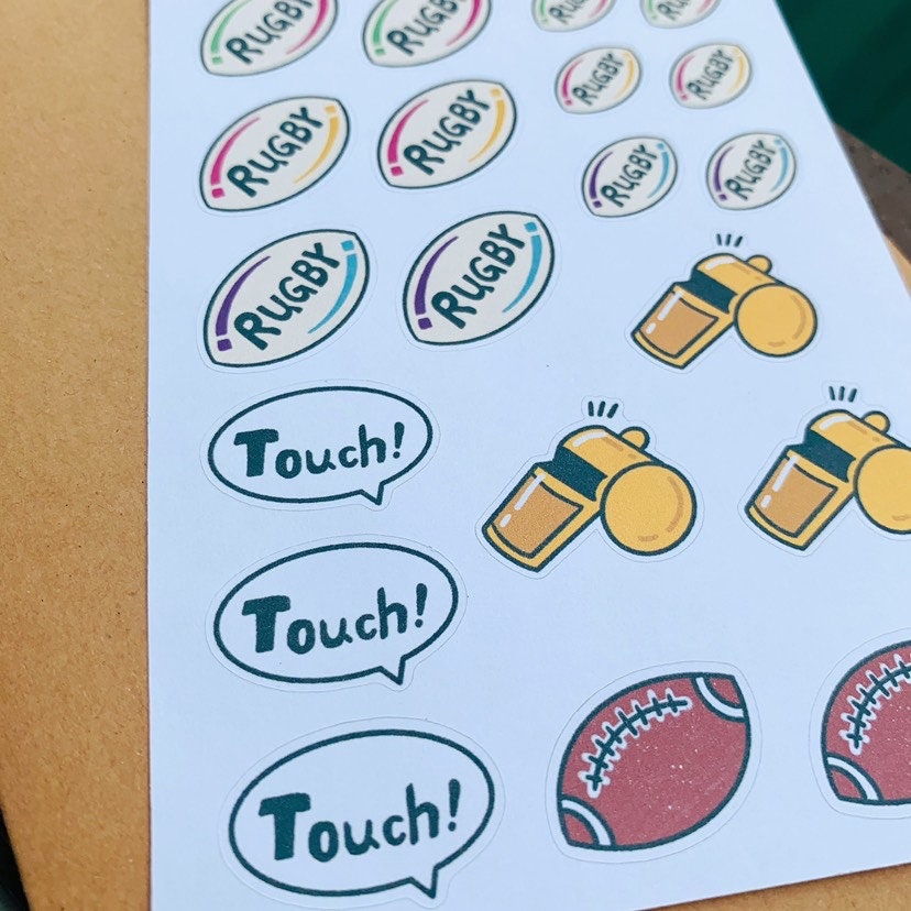 【MATTE | Sticker sheet】 - Rugby Balls