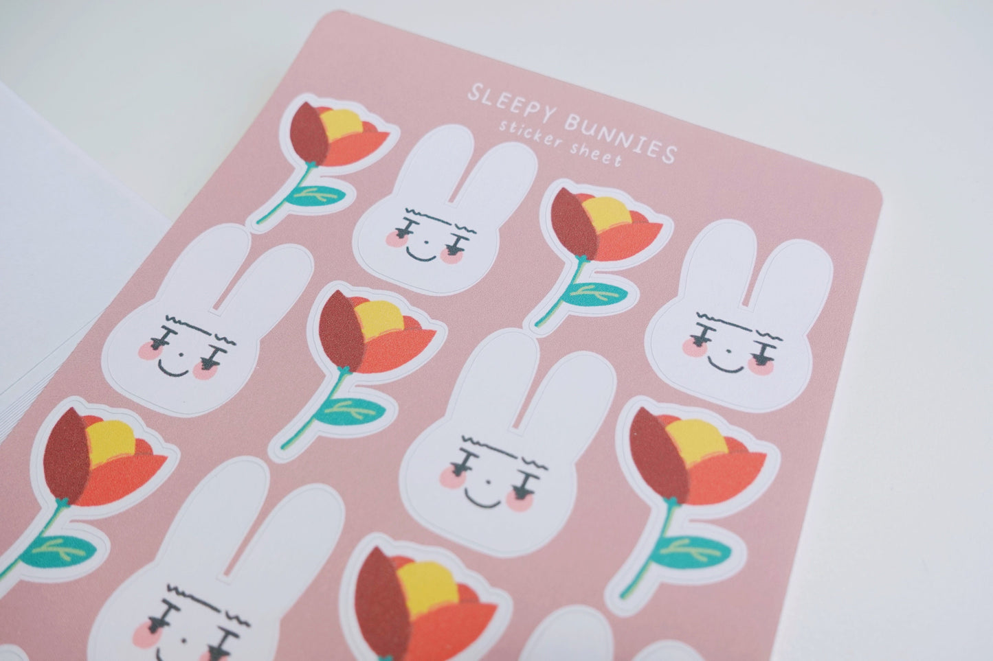 【MATTE | Sticker sheet】- Bunnies & Flower