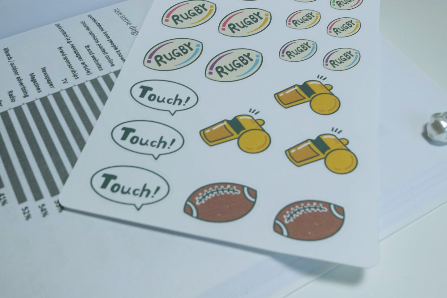 【MATTE | Sticker sheet】 - Rugby Balls