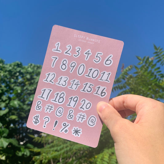 【MATTE | Sticker sheet】- Numbers