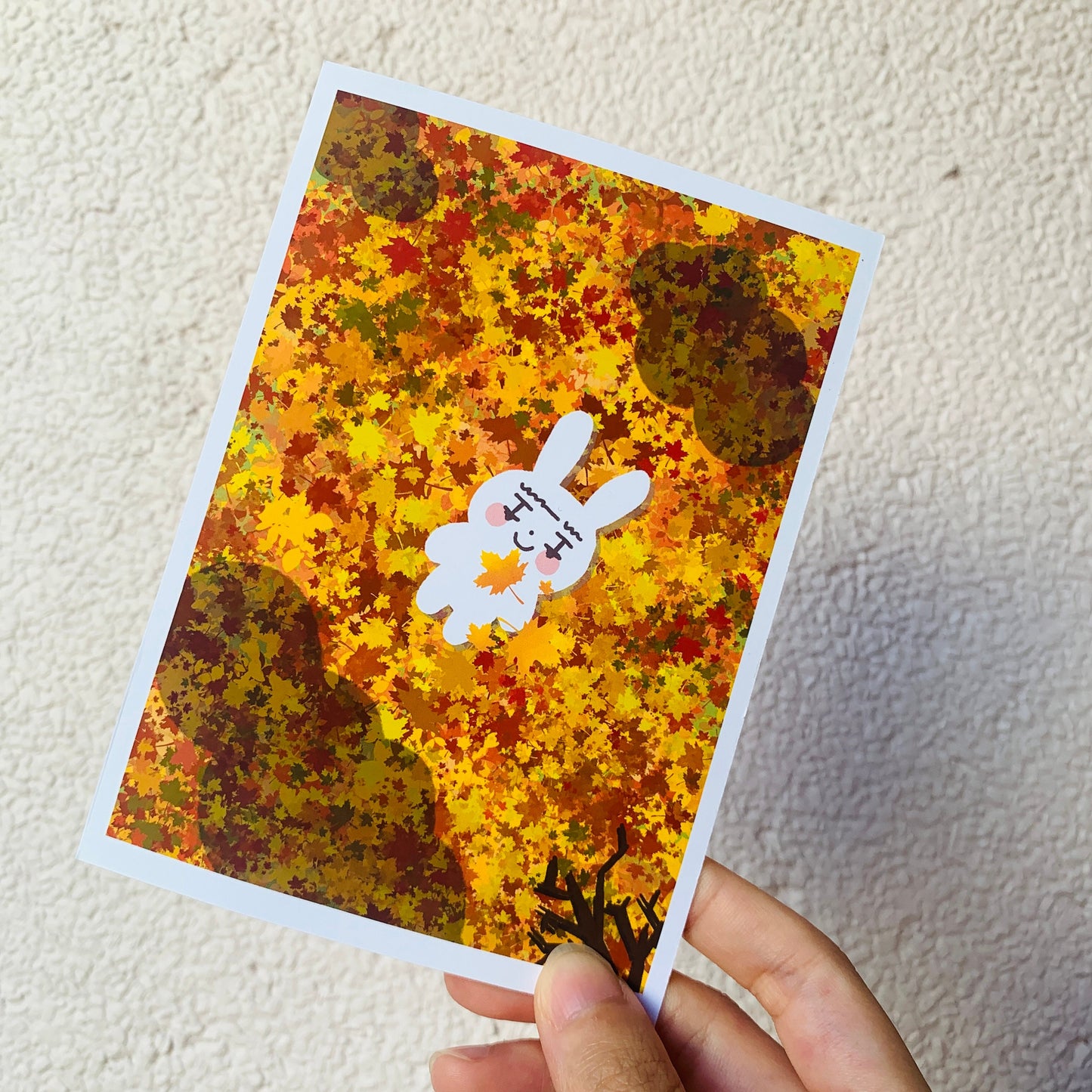 【Art print】Bunnies with maple leaf 崩妮與楓葉