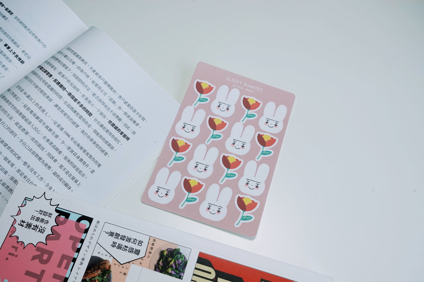 【MATTE | Sticker sheet】- Bunnies & Flower
