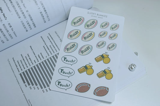 【MATTE | Sticker sheet】 - Rugby Balls